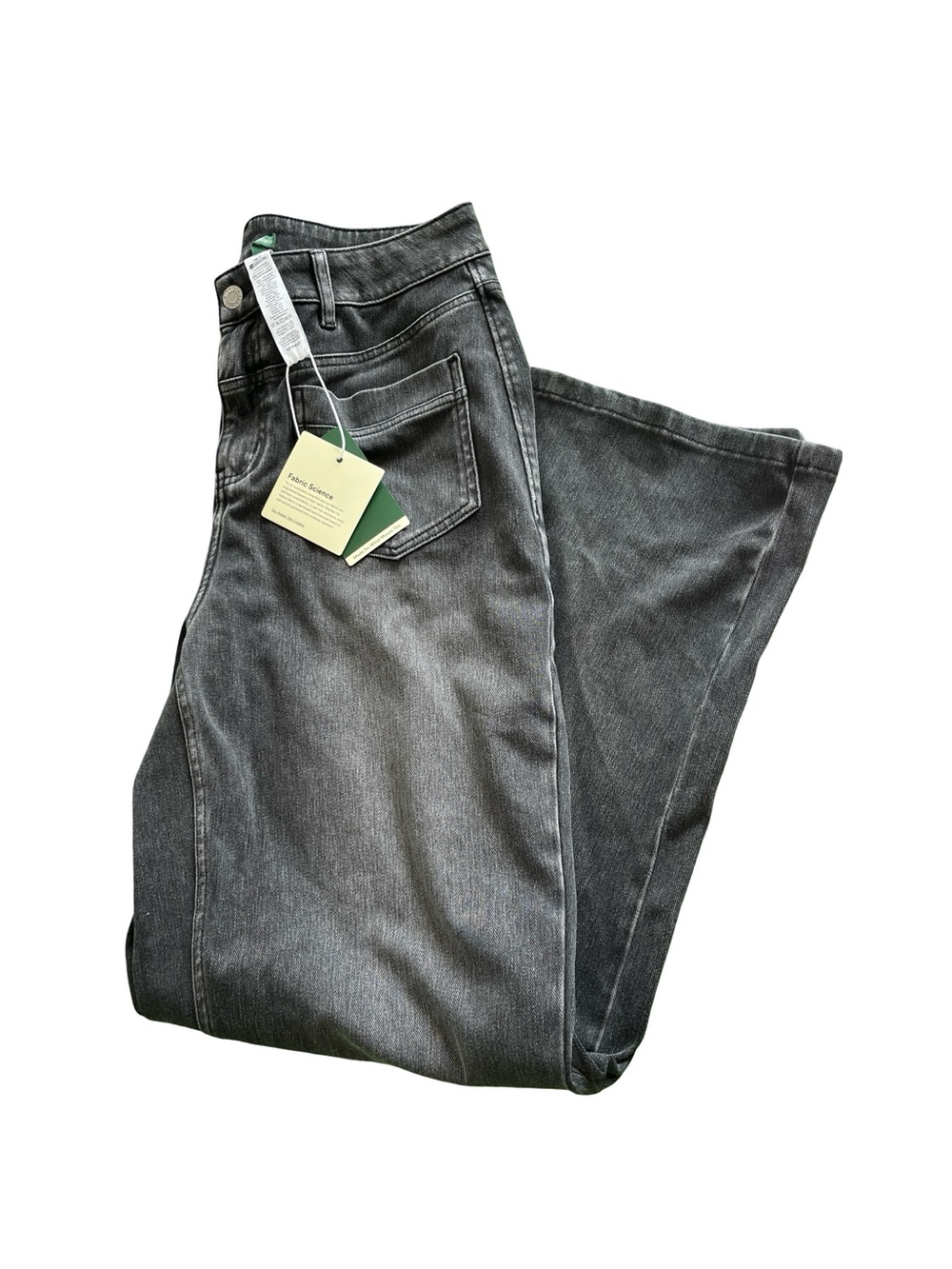 NEW Halara Black Jeans Flex Denim Stretch High Rise Wide Leg Womens Size Medium